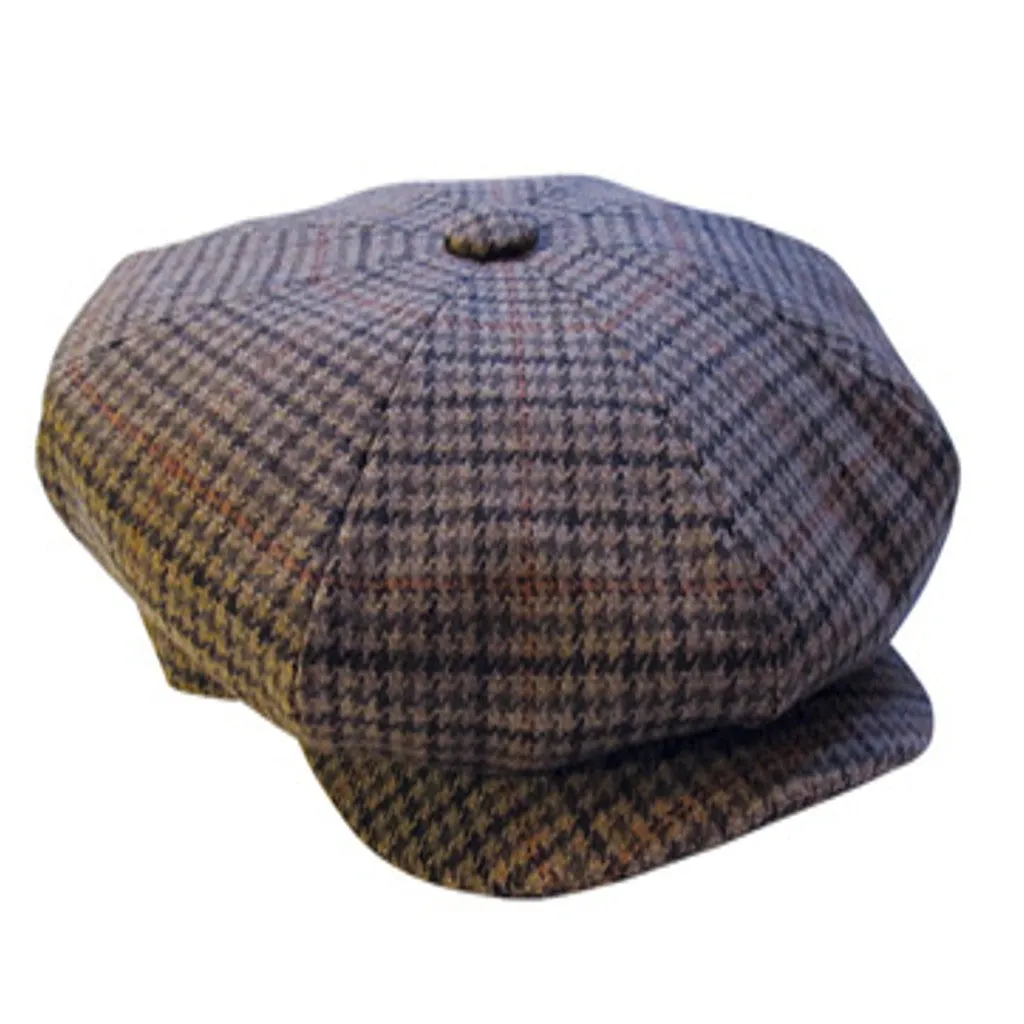 Large Eight Piece Tweed Cap