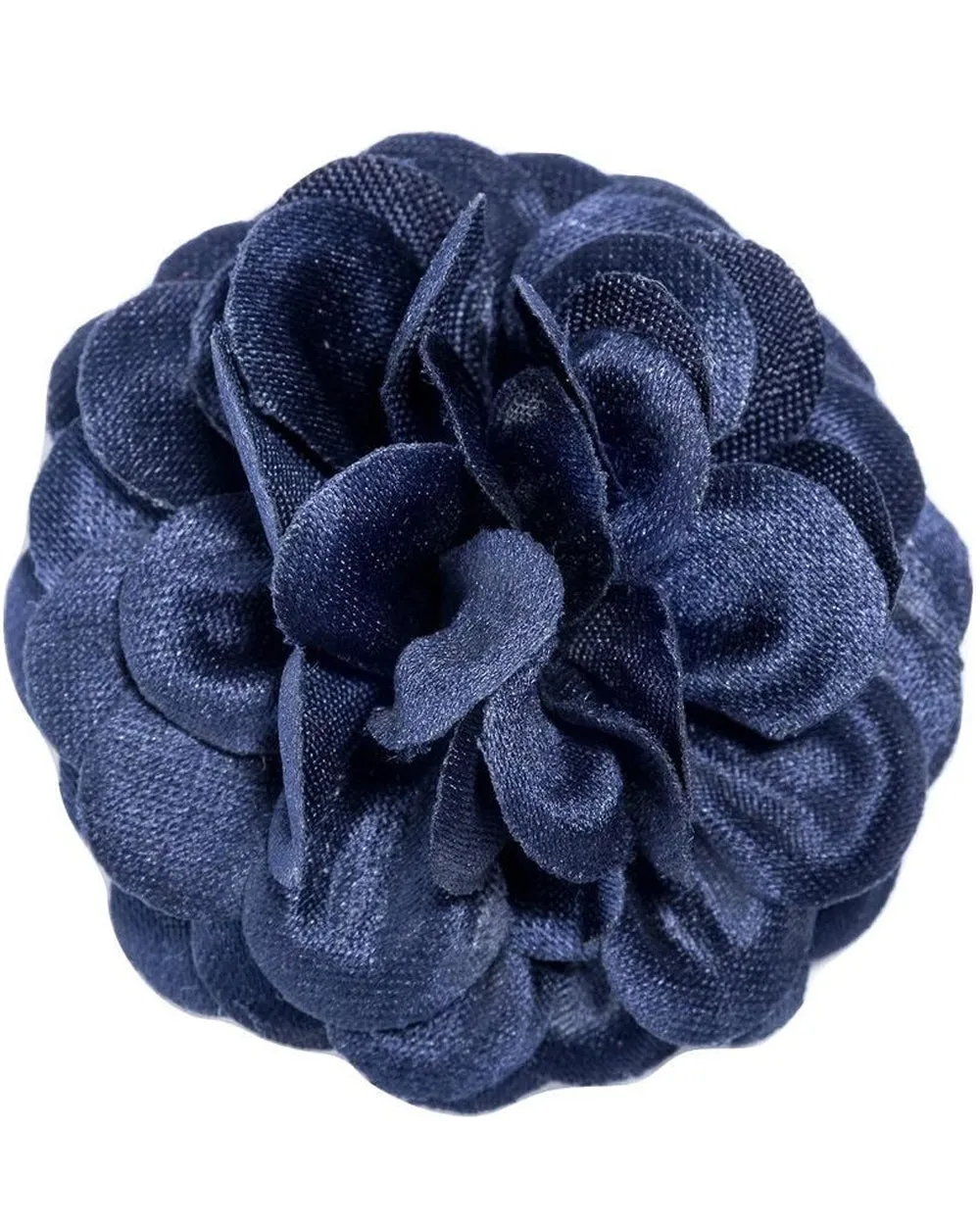 Large Lapel Flower in Navy