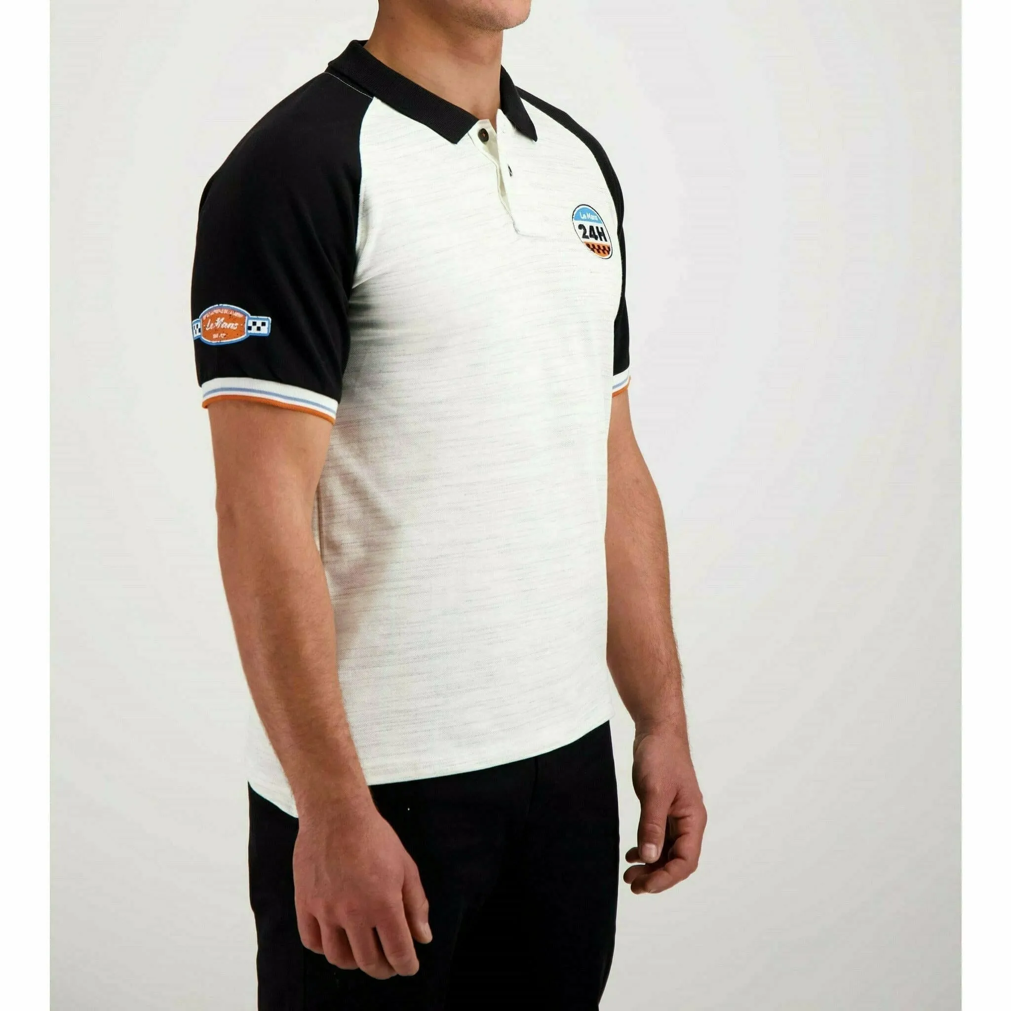 Le Mans 24 Hours Men's Legende Raglan Polo - Cream/Blue