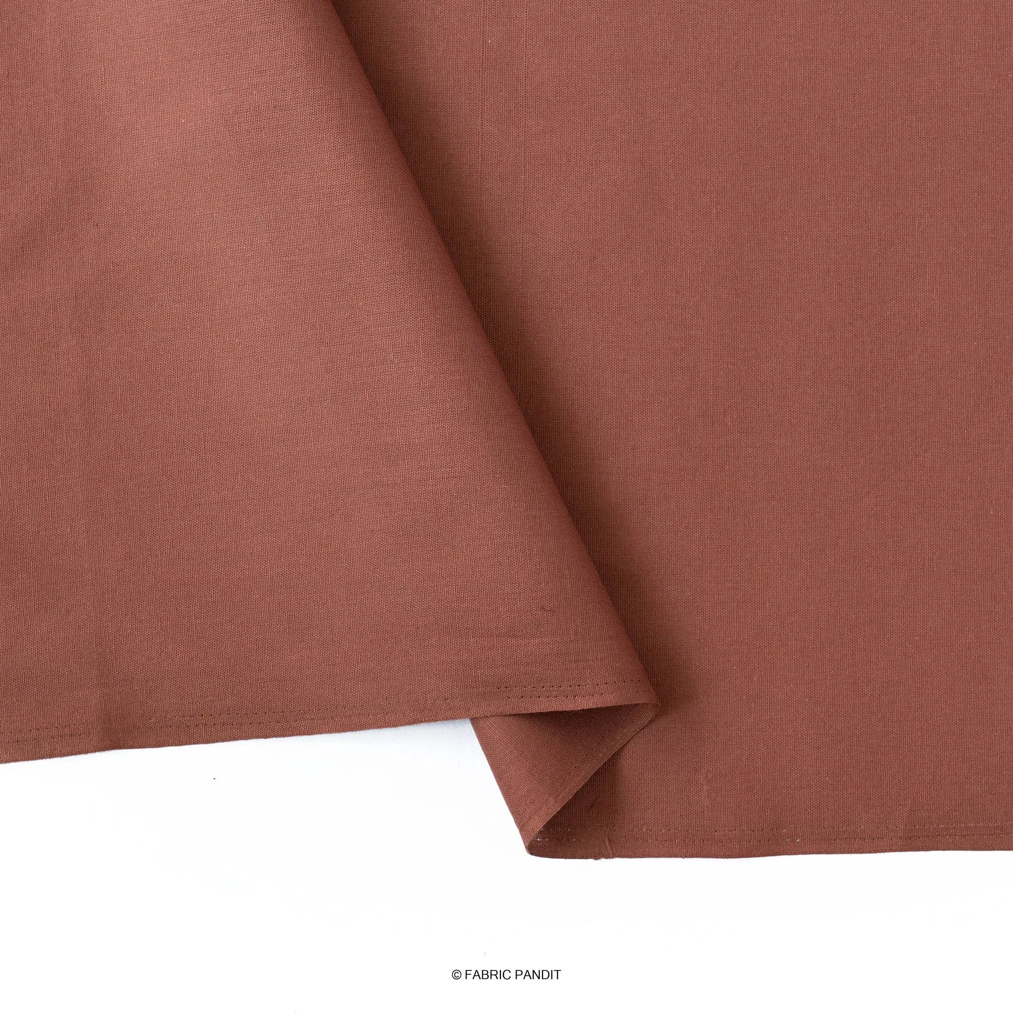 Leather Color Pure Cotton Linen Fabric (Width 42 Inches)
