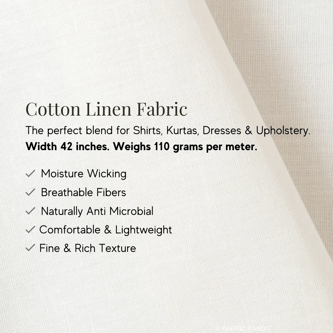 Leather Color Pure Cotton Linen Fabric (Width 42 Inches)