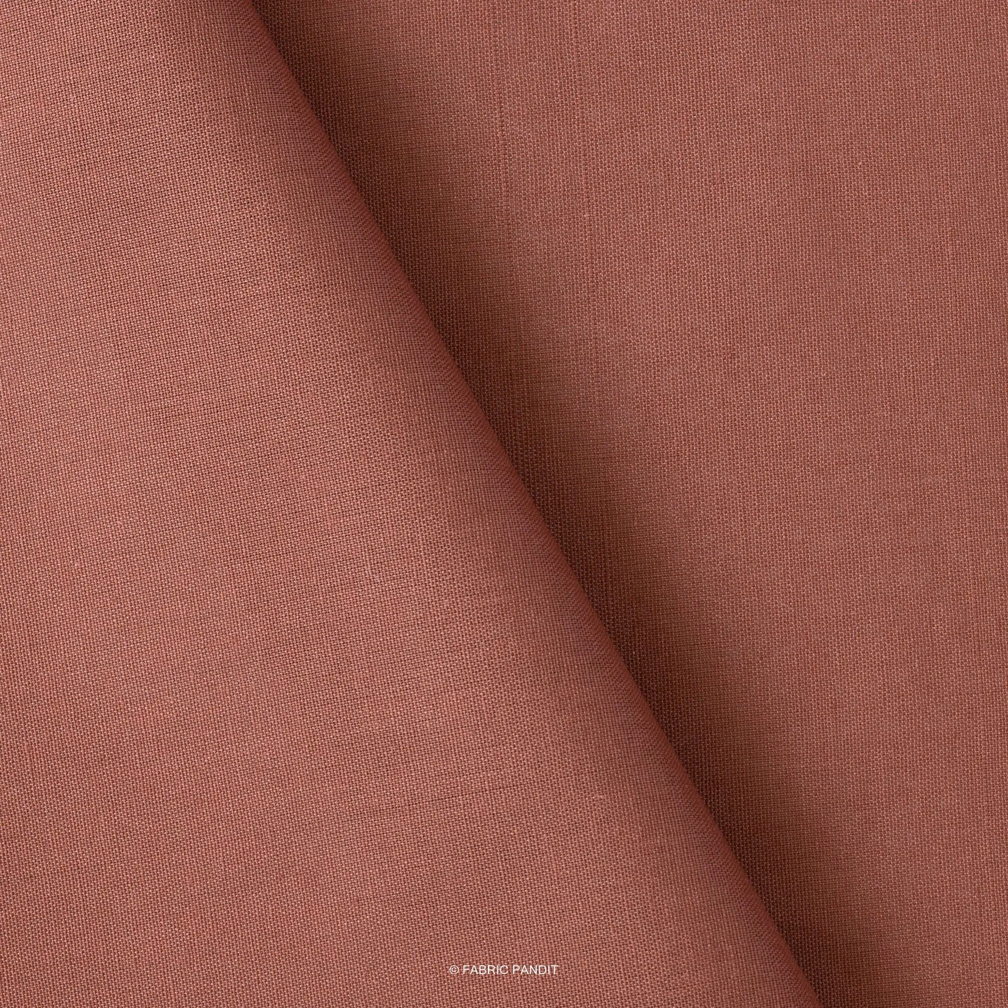 Leather Color Pure Cotton Linen Fabric (Width 42 Inches)