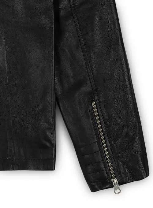 Leather Hood Jacket