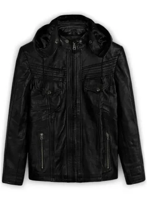 Leather Hood Jacket