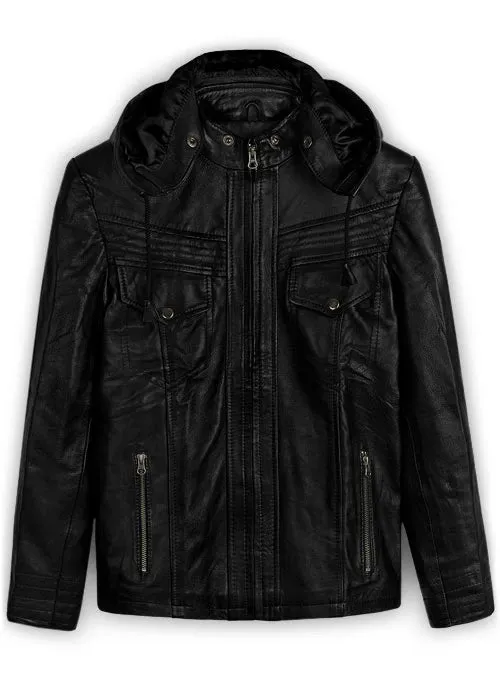 Leather Hood Jacket