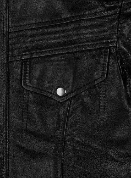 Leather Hood Jacket