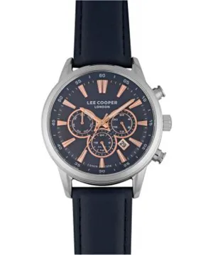 Lee Cooper  Men's Multi Function Blue Dial Blue Leather Strap Watch, LC07506.399