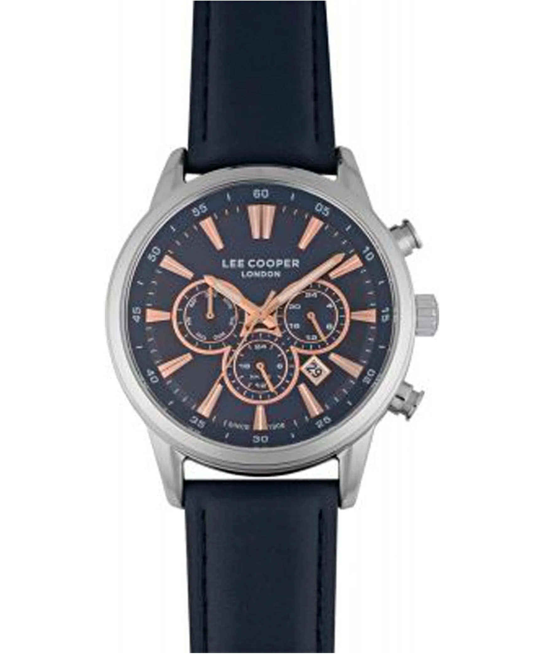 Lee Cooper  Men's Multi Function Blue Dial Blue Leather Strap Watch, LC07506.399