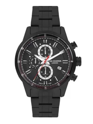 Lee Cooper Men's Watch Analog, Black Dial Black Stainless Steel Band, LC07836.650