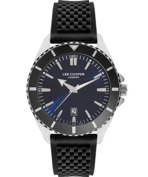 Lee Cooper  Men's Watch Analog, Blue Dial, Black SiliconeStrap, LC07361.391