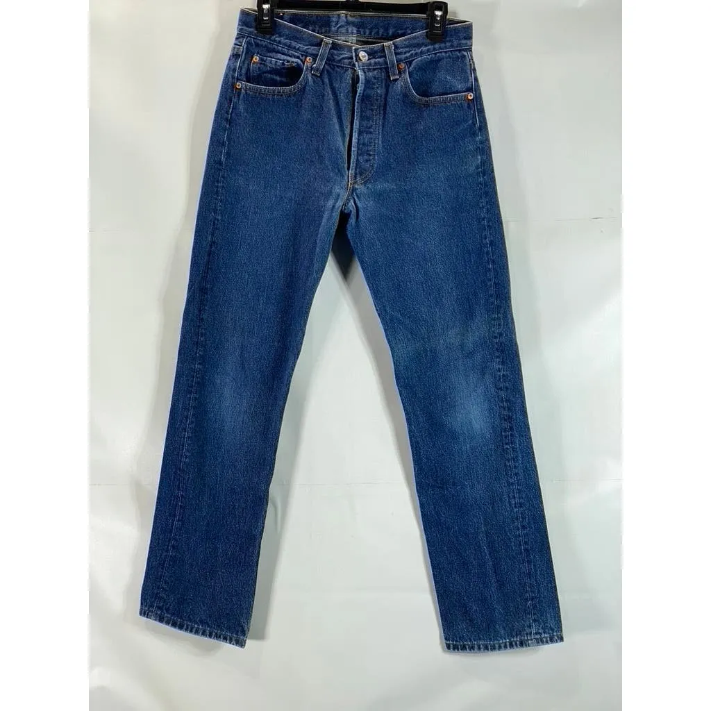 LEVI'S Men's Blue 501 Vintage Straight-Fit Five-Pocket Button-Fly Jeans SZ 31X34