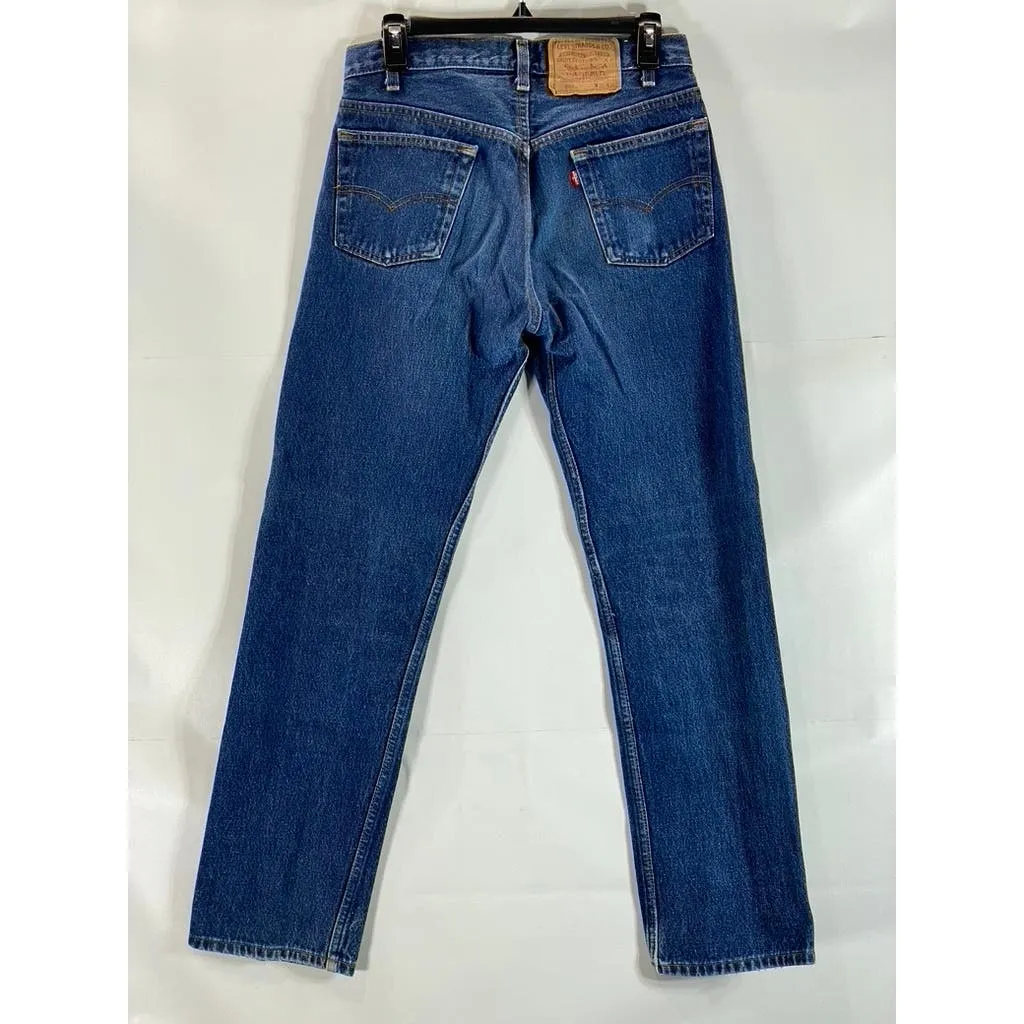 LEVI'S Men's Blue 501 Vintage Straight-Fit Five-Pocket Button-Fly Jeans SZ 31X34
