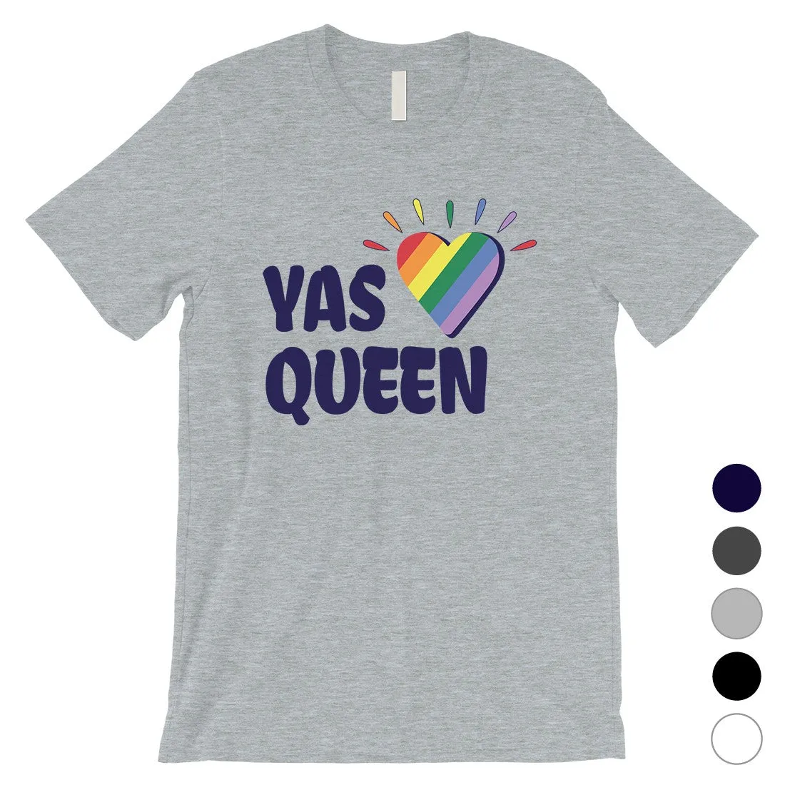 LGBT Yas Queen Rainbow Heart Mens Shirt