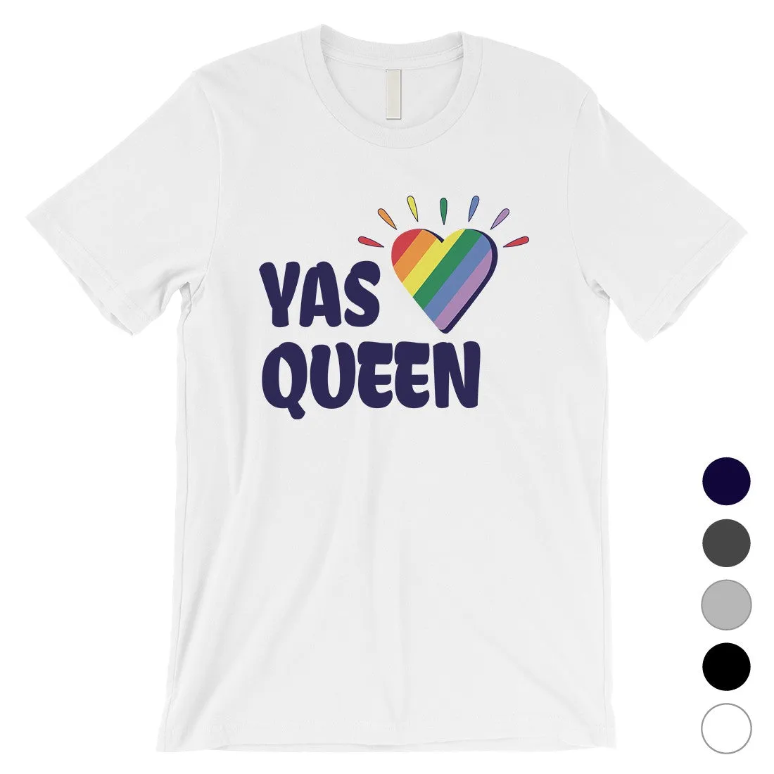 LGBT Yas Queen Rainbow Heart Mens Shirt
