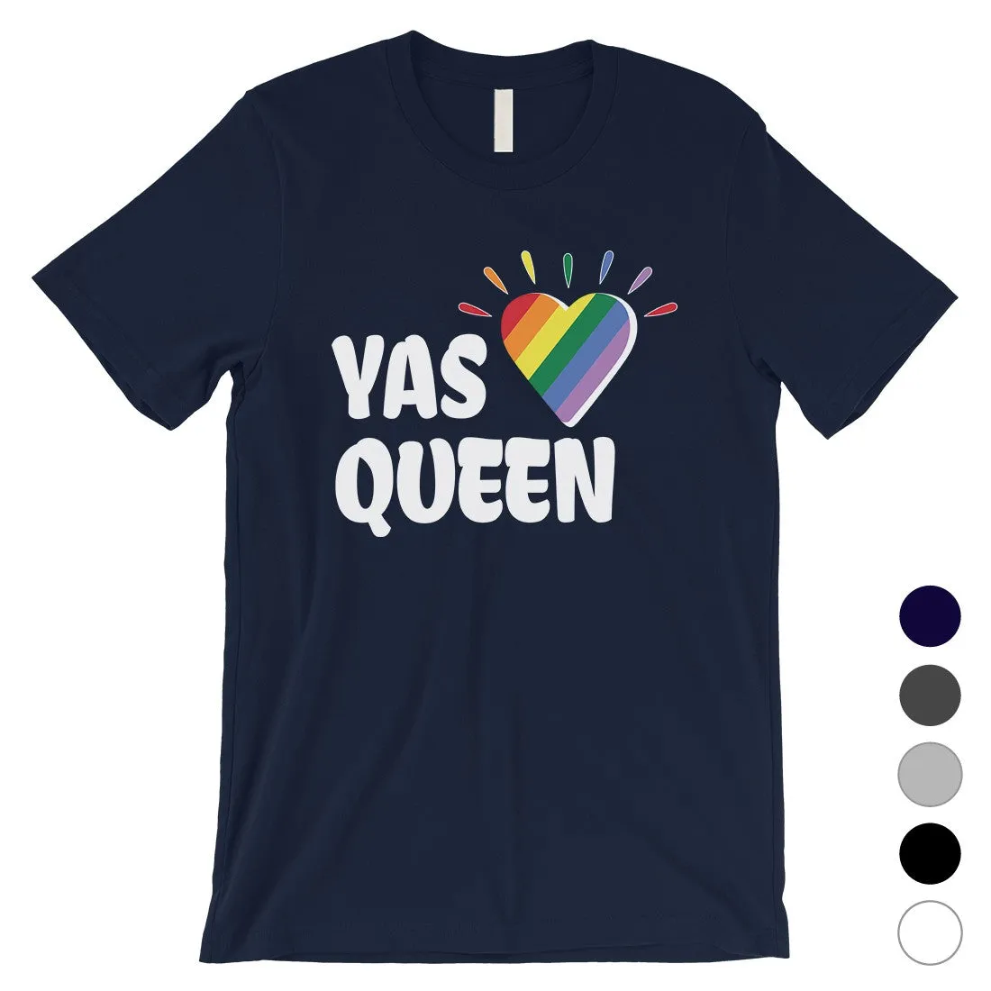 LGBT Yas Queen Rainbow Heart Mens Shirt