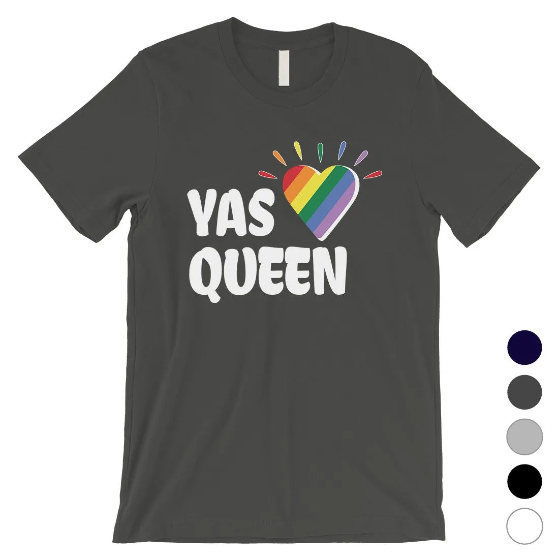 LGBT Yas Queen Rainbow Heart Mens Shirt