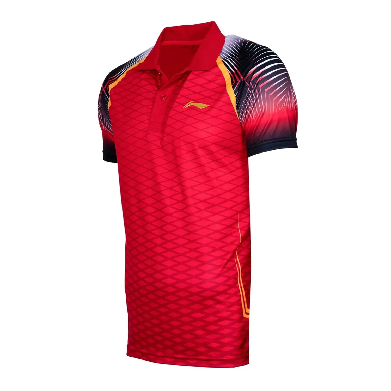 Li-Ning APLR291 Polo Neck Badminton Tshirt, Red