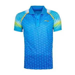 Li-Ning APLR291 Polo Neck Badminton Tshirt, Royal Blue