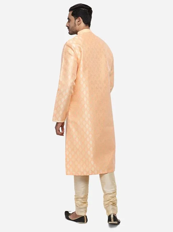 Light Peach & Golden Kurta Set | Azania