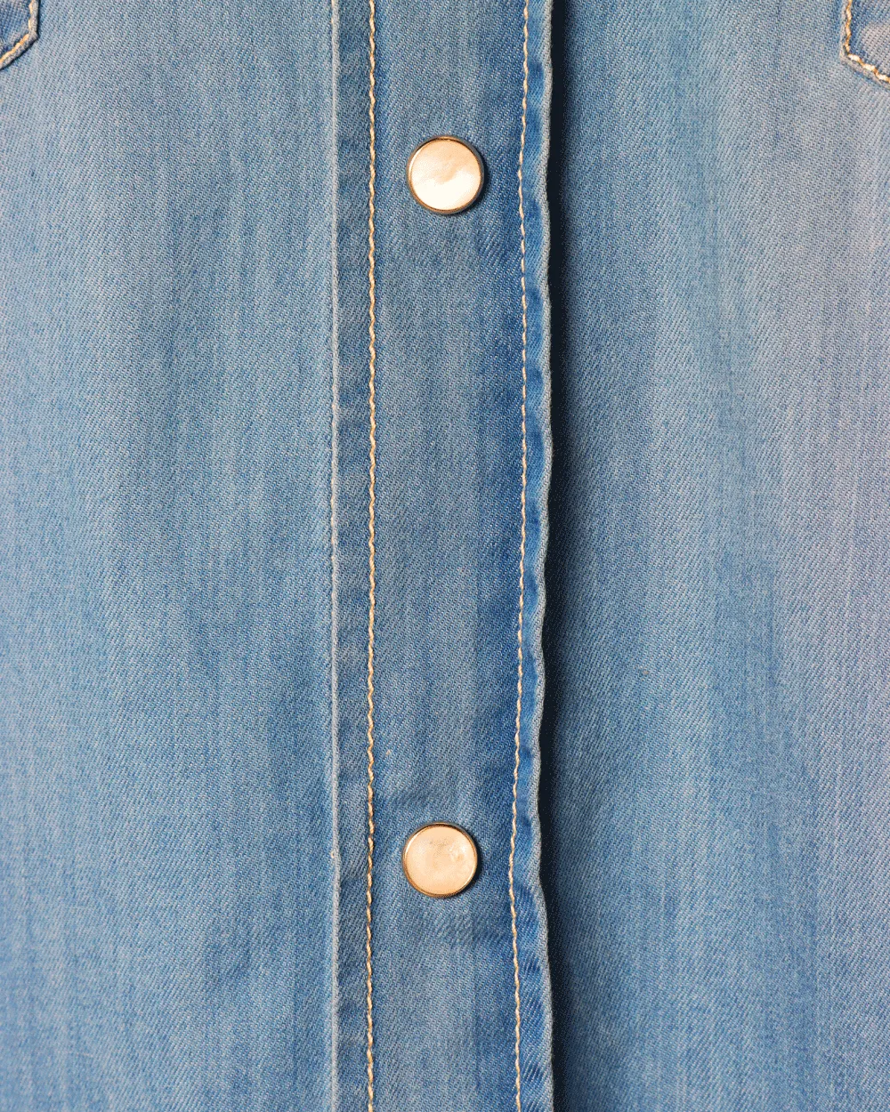 Light Wash Denim Cotton Snap Sportshirt