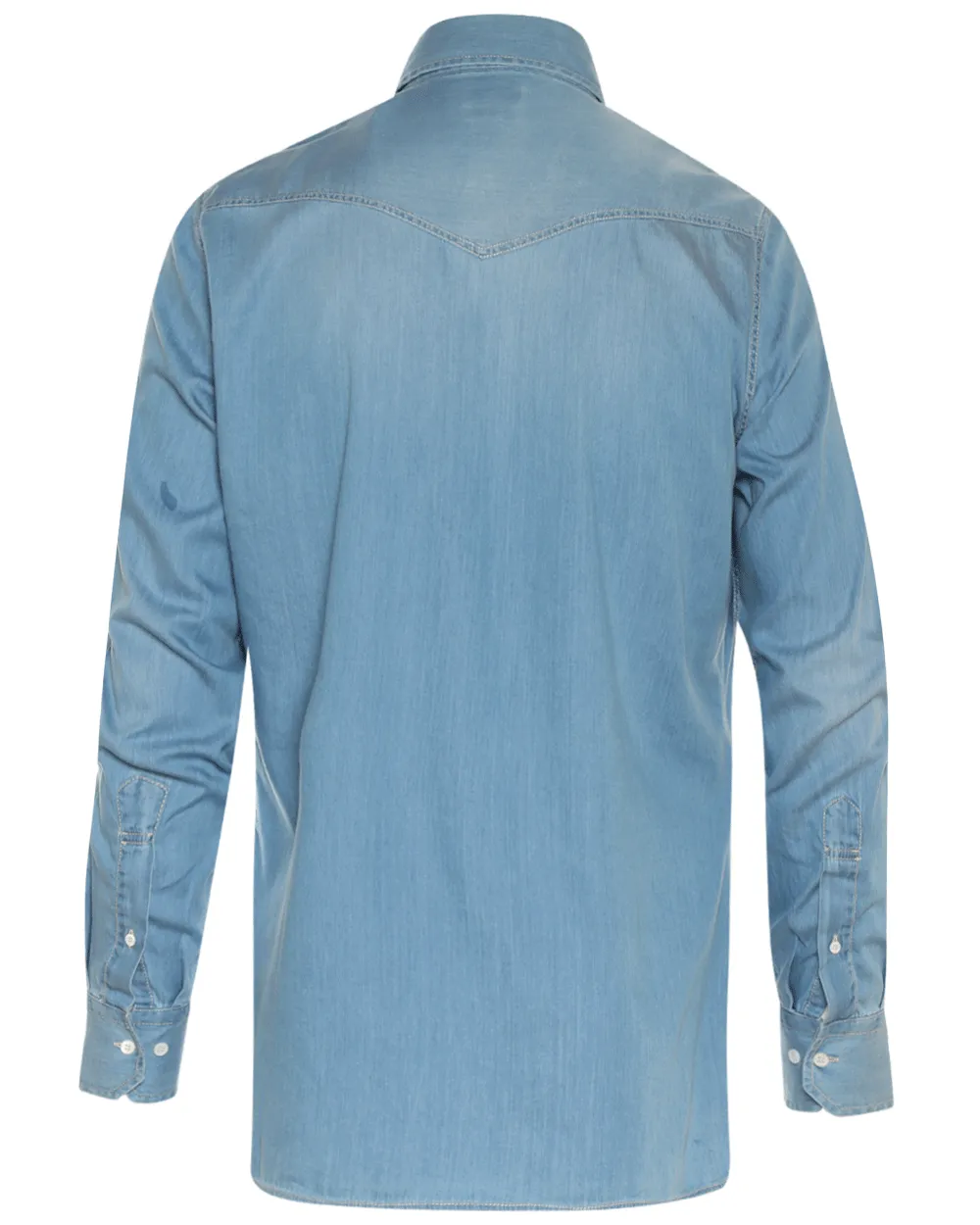 Light Wash Denim Cotton Snap Sportshirt