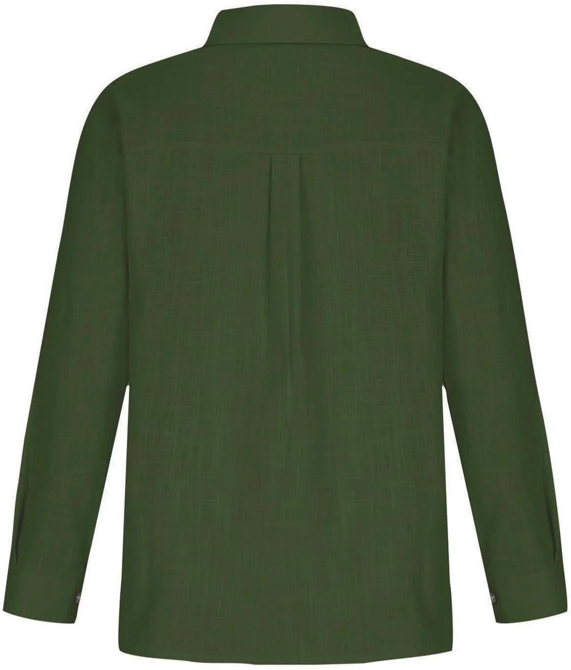Linen Shirts for Women Trendy Solid Long Sleeve Collared Button Down Shirts Ladies Tops and Blouses Summer Clothes