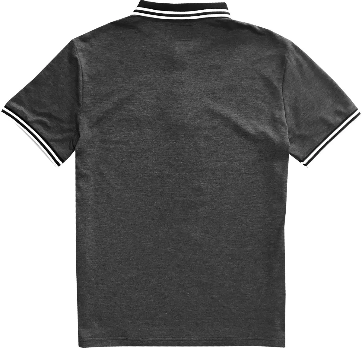 Logo Dark Grey Mens Cotton Tipped Pique Short Sleeve Polo Shirt