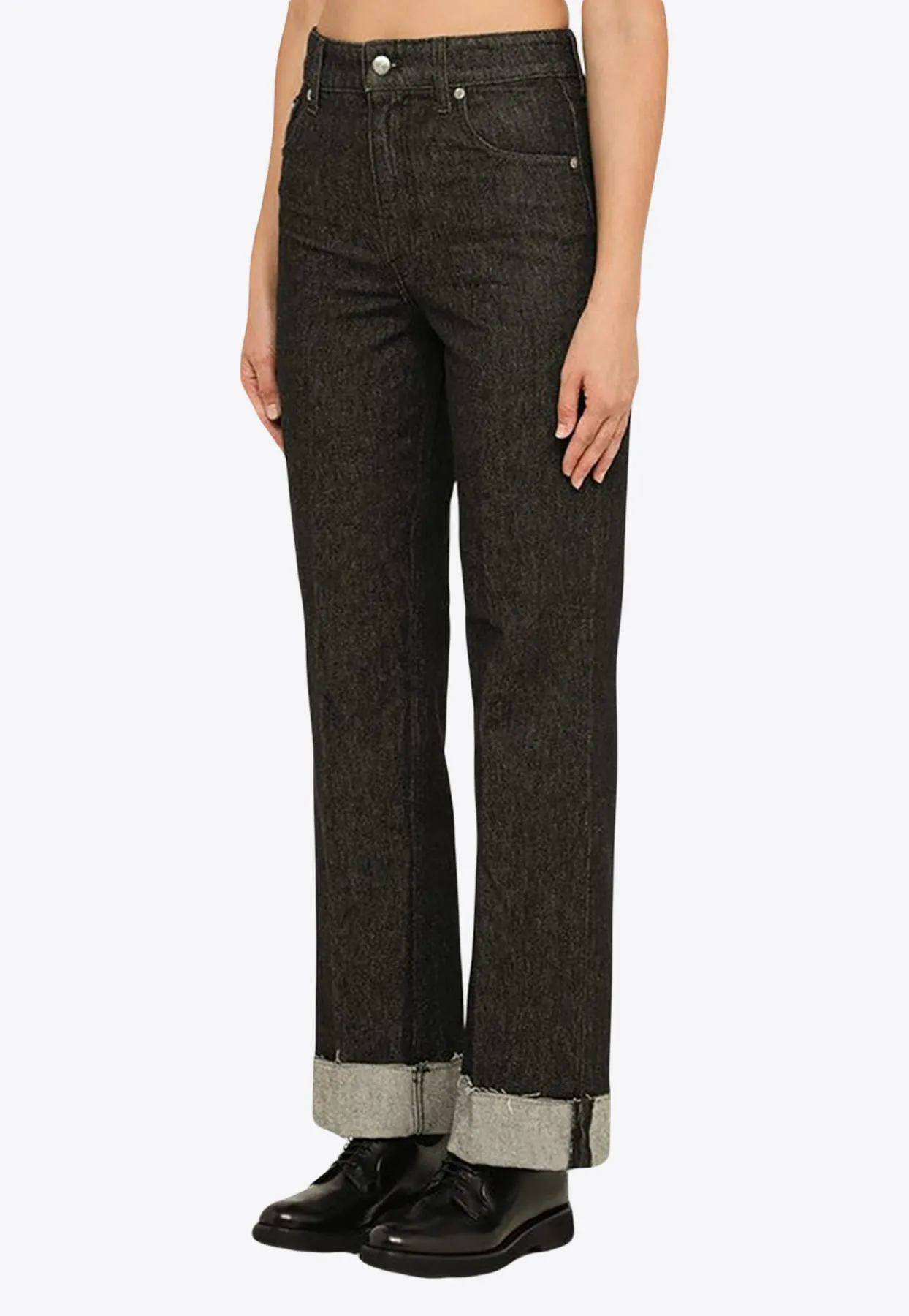 Logo-Patch High-Waist Jeans