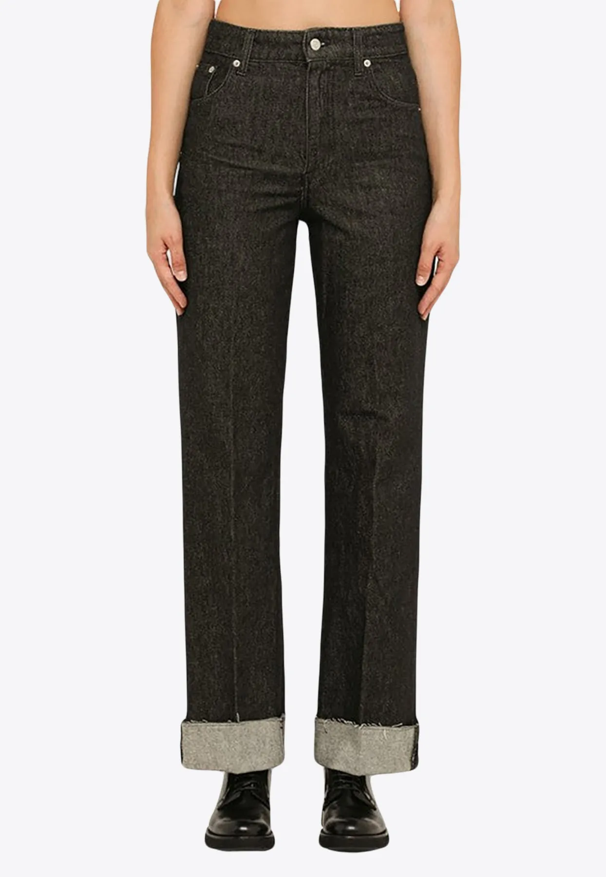 Logo-Patch High-Waist Jeans