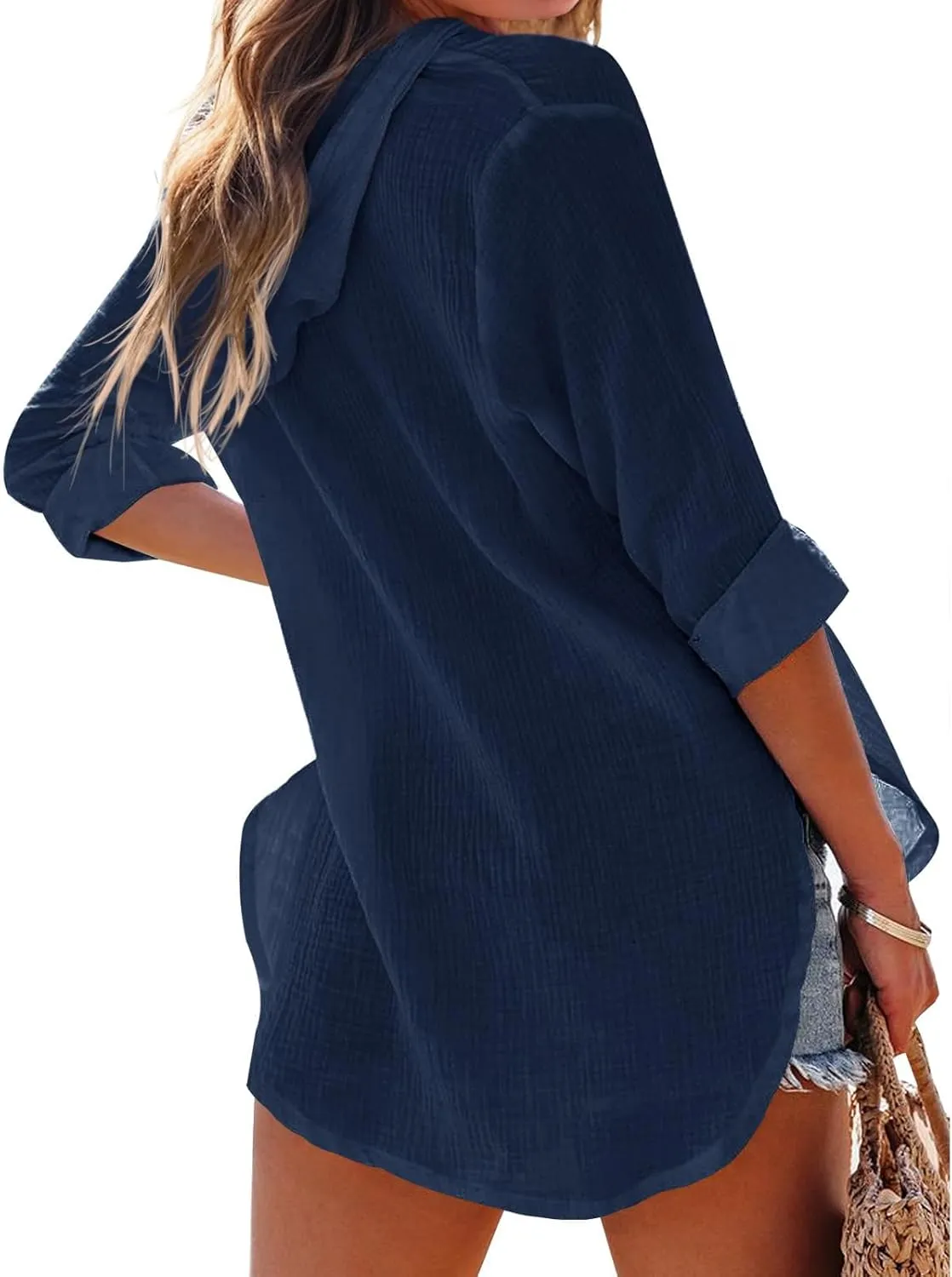 Long Sleeve Shirts for Women Casual Cotton Linen V Neck Tops Lightweight Pullover Top Hoodie Sweatshirts Beach Coverup
