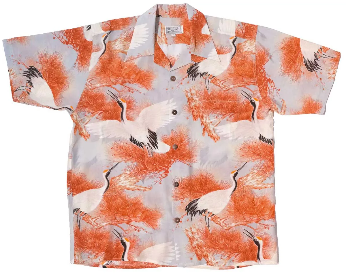 Longevity Fog Gray Hawaiian Shirt