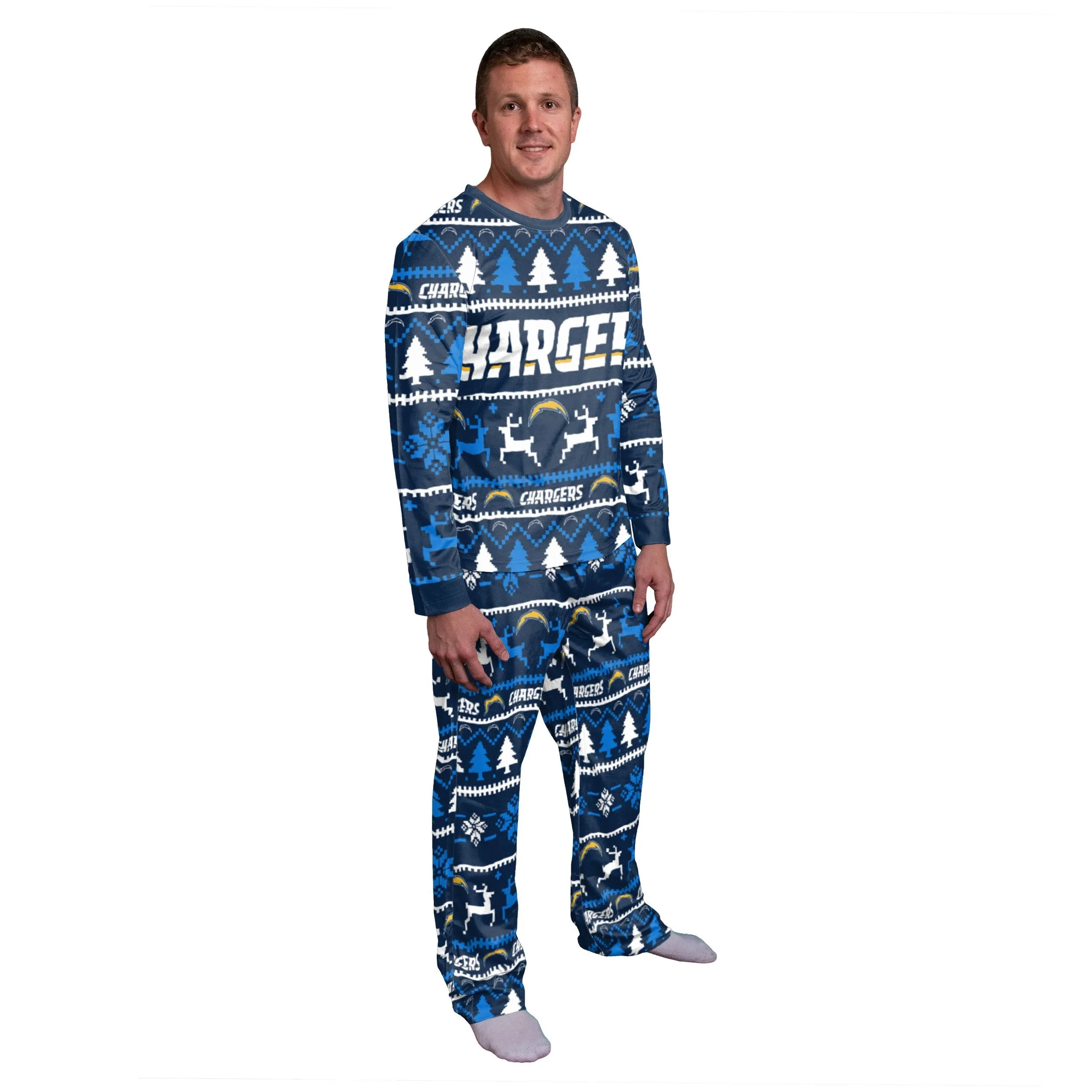 Los Angeles Chargers NFL Family Holiday Pajamas