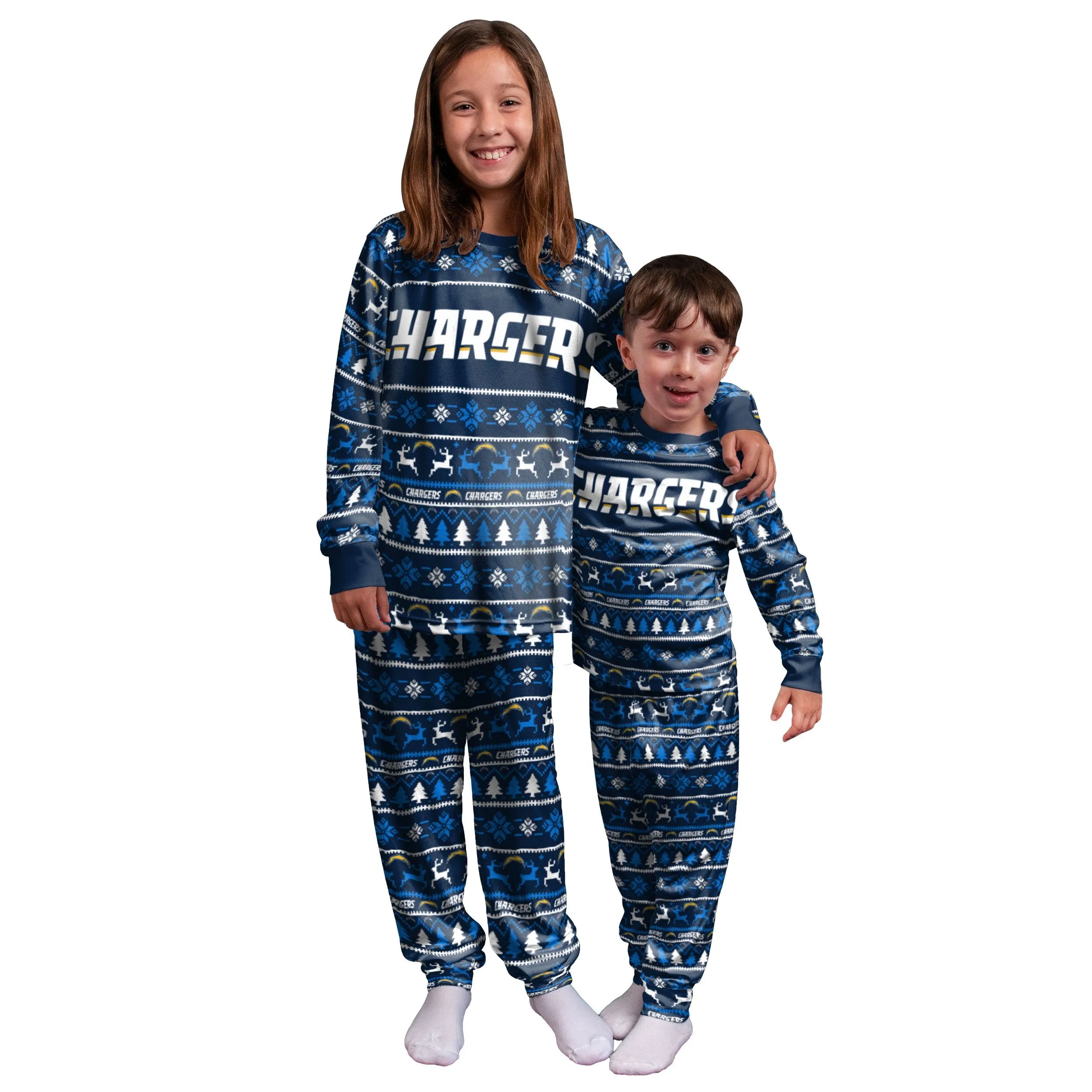 Los Angeles Chargers NFL Family Holiday Pajamas