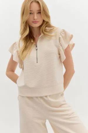 lush haven textured top - ecru