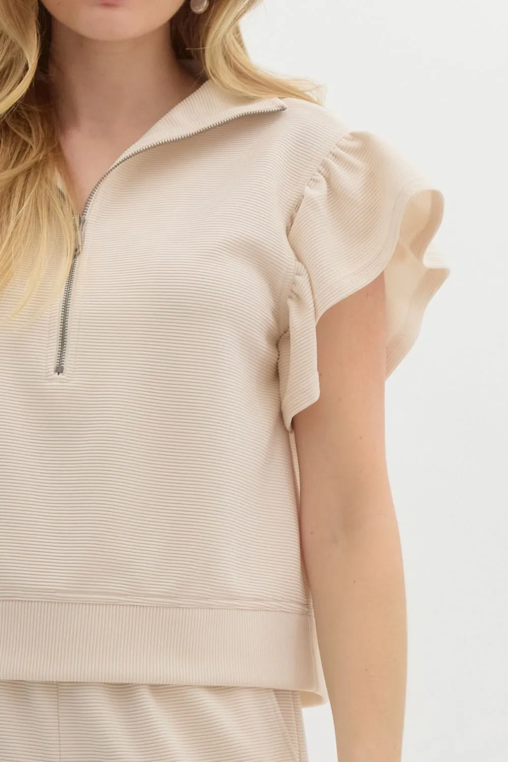 lush haven textured top - ecru