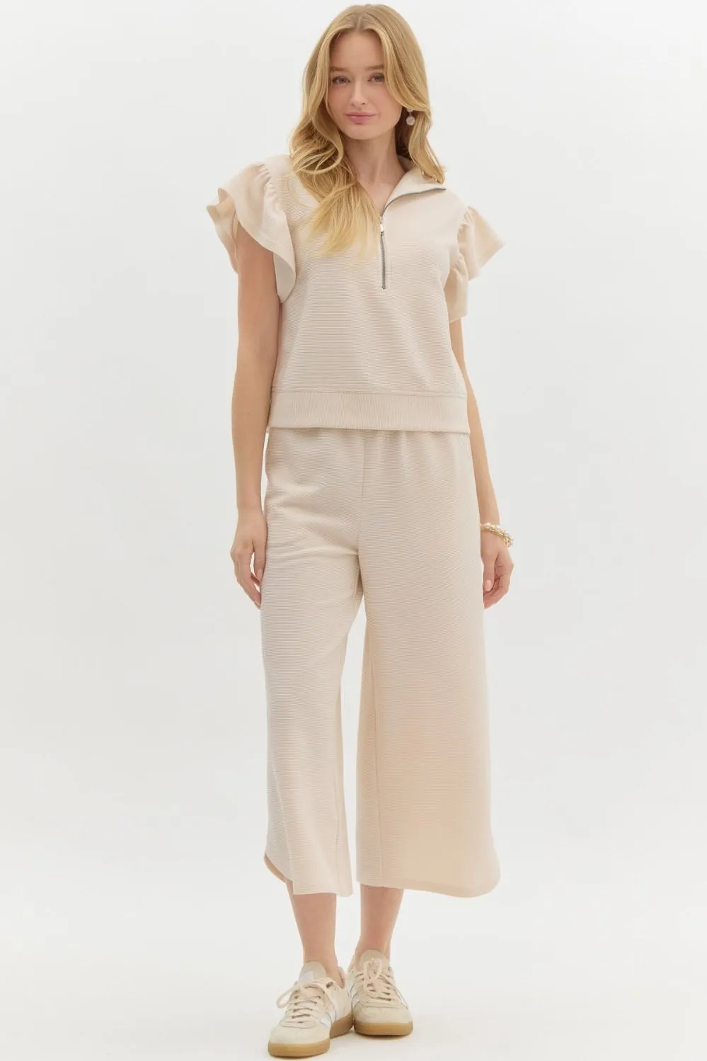 lush haven textured top - ecru