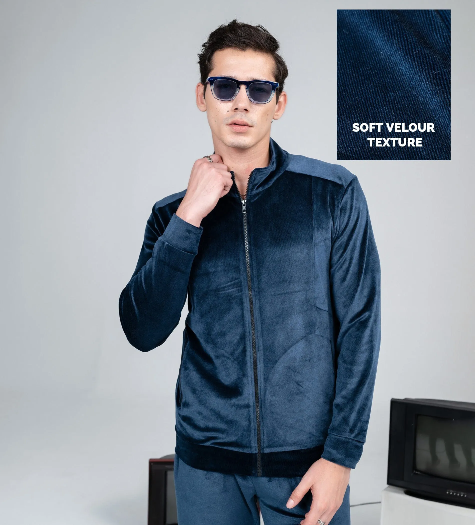 Lux Velour Zip Sweatshirt