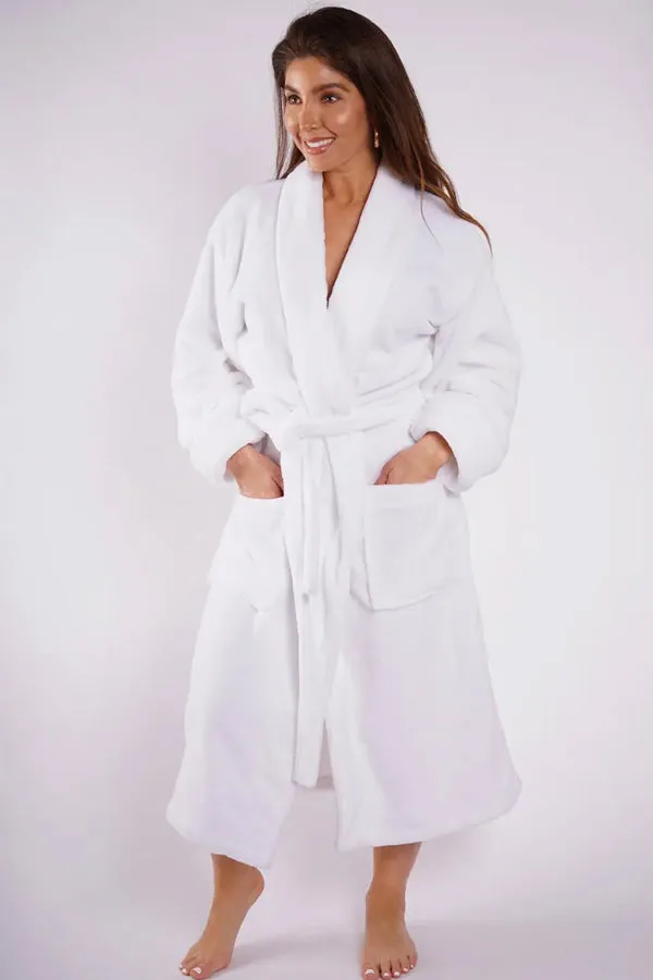 Luxe Plush Robe - Shit Show - White
