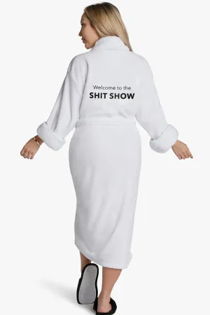 Luxe Plush Robe - Shit Show - White