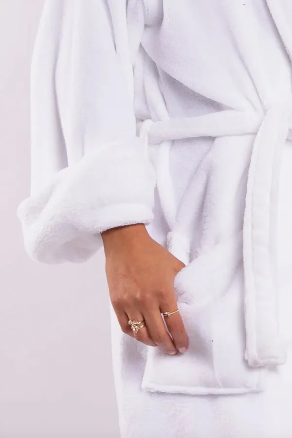 Luxe Plush Robe - Shit Show - White