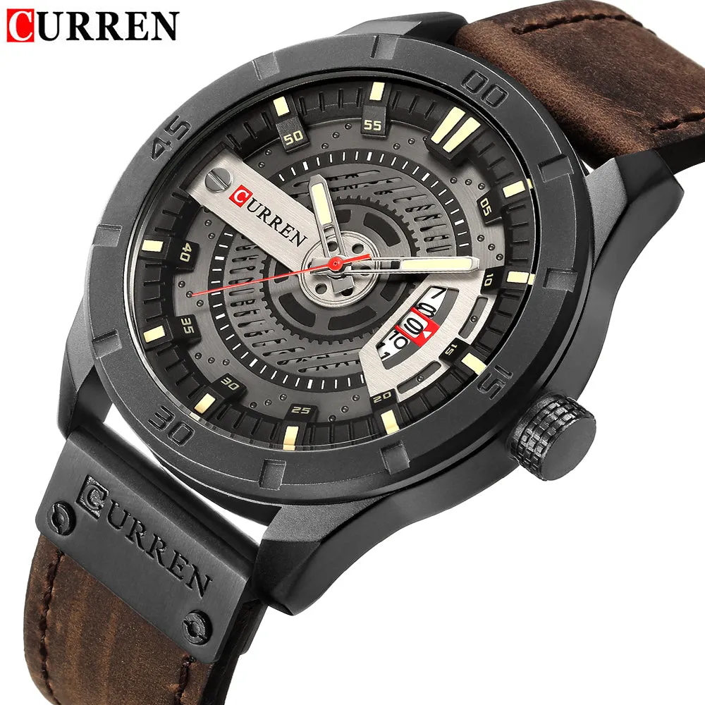 Luxury Brand CURREN Men Military Sports Watches Men's Quartz Date Clock Man Casual Leather Wrist Watch Relogio Masculino