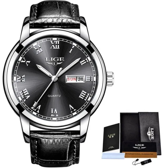 Luxury Stainless Steel Watch for Men Waterproof Calendar Clock Male Wristwatch