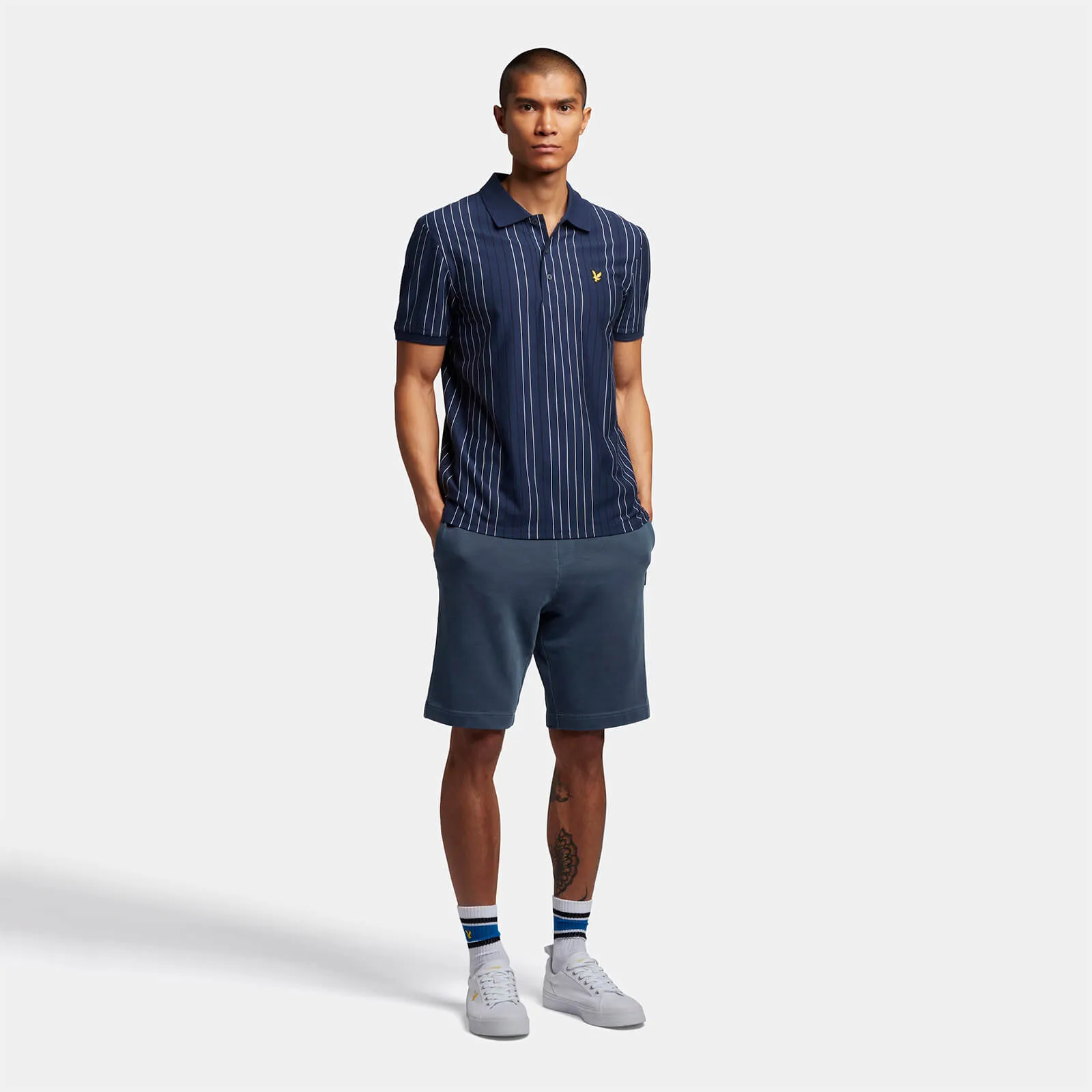 Lyle & Scott Multi Stripe Polo Shirt in Navy