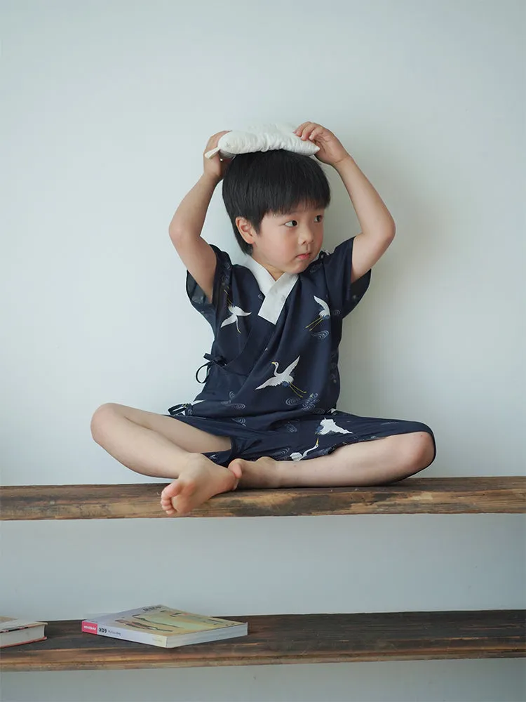 MaNa Boys Silk Crane Top T-Shirt