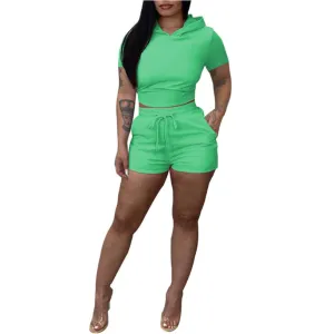 MB FASHION HOODED SHIRT SHORTS SET 068T