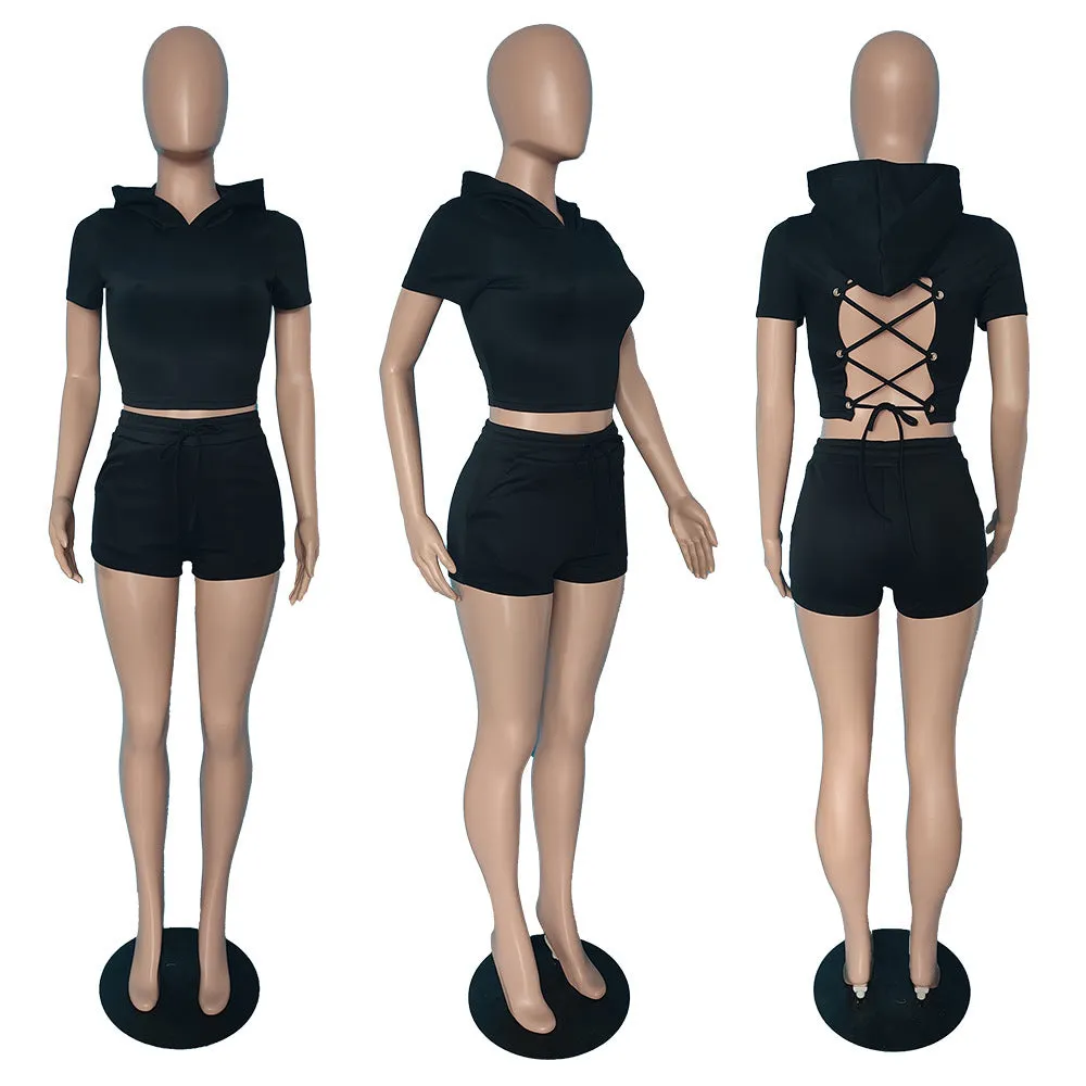MB FASHION HOODED SHIRT SHORTS SET 068T
