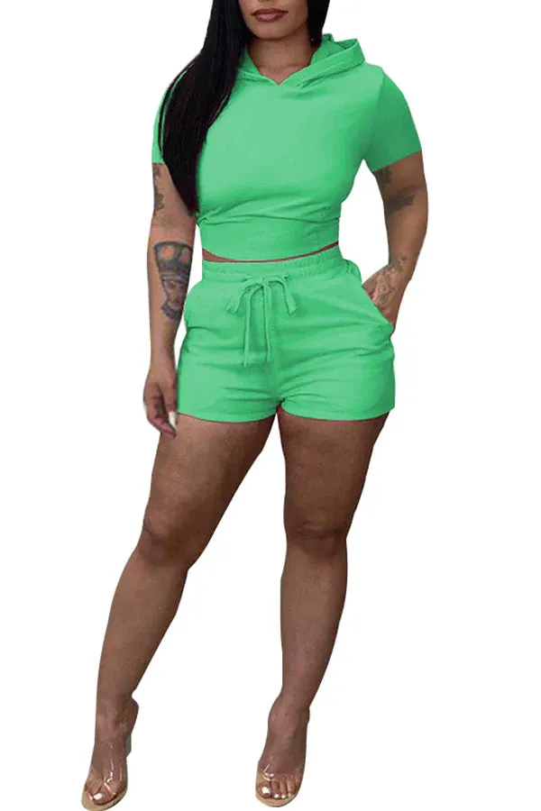 MB FASHION HOODED SHIRT SHORTS SET 068T