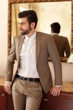 Men 2 Piece Suit Brown Perfect For Wedding, Dinner Suits, Wedding Groom suits, Bespoke For Men