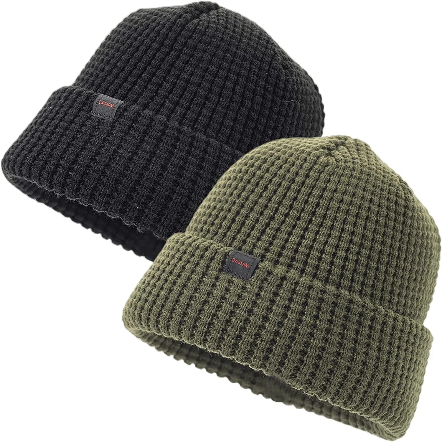Men Beanie Winter Thick Knit  Waffle Skull Cap