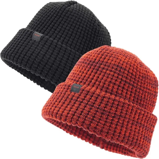 Men Beanie Winter Thick Knit  Waffle Skull Cap